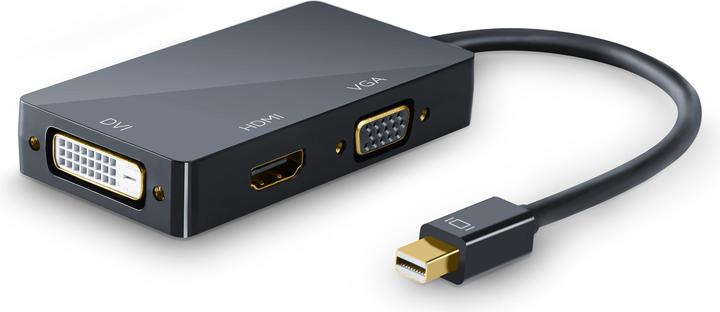 Actual product image CSL 3in1 Mini DisplayPort to HDMI, DVI, VGA Adapter Converter, miniDP 1.2 4k 3840x2160 UHD 2160p, 0.15m (HDMI, DVI, VGA, 16 cm)