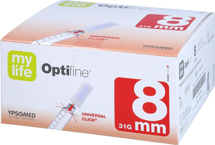 Actual product image Mylife Optifine 8 pen needles 0.25x8mm, 100 pcs KAN