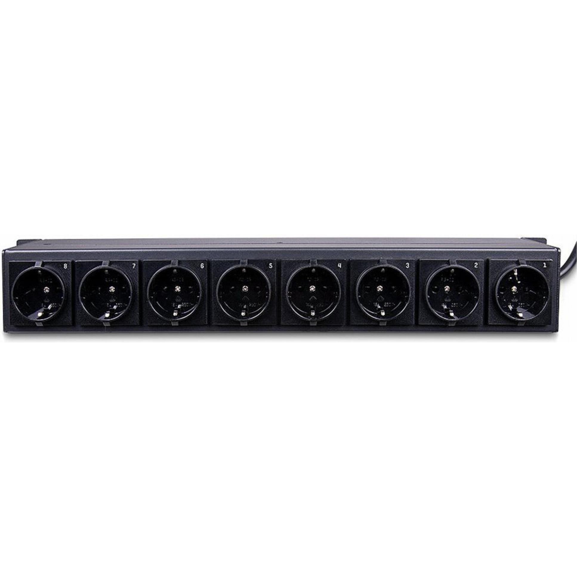 Thumbnail - Lindy 1.5U 8-Fach Schuko-Steckdosen, Horizontale PDU mit Schuko-Stecker Liefert max. 3500W an 8 Geräte, USV Zubehör