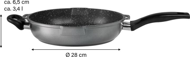 Produktbild Stoneline FUTURE Schmorpfanne 28 cm, mit Siebglasdeckel (Kochtopf, Aluminium, 28 x 6.50 cm)