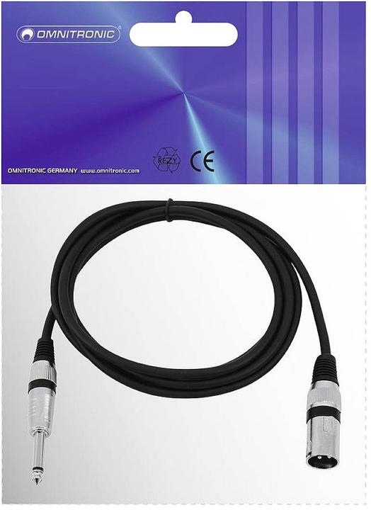 Actual product image Omnitronic Adapter cable XLR(M)/jack mono 2m sw (2 m, XLR Cables)
