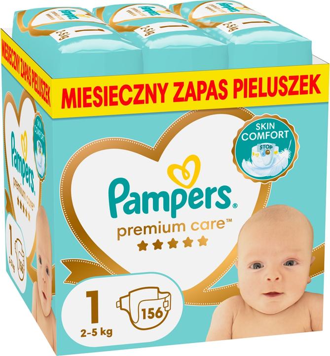 Actual product image Pampers Premium Care (Size 1, Monthly box, 156 pcs.)