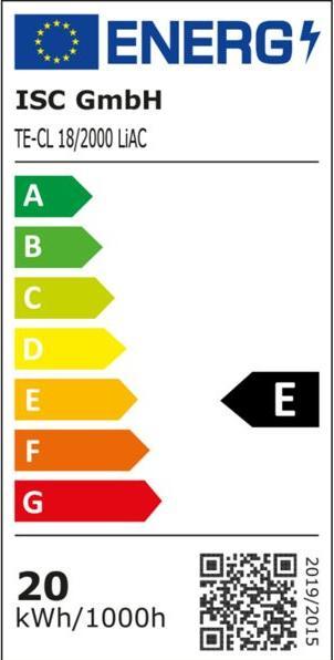 Label énergétique Einhell TE-CL 18/2001 (1966 lm)