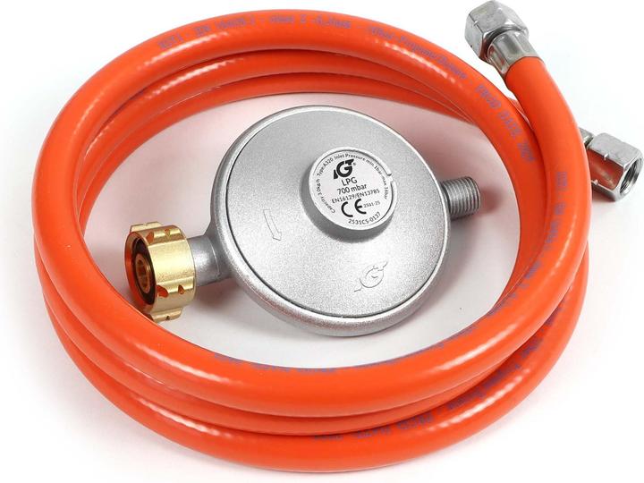 Produktbild Wiltec Gasdruckminderer Frankreich Gasdruckregler 700mbar 1,5m Gasschlauch Gas