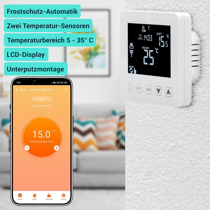 Immagine prodotto Casativo Termostato WLAN per il riscaldamento a pavimento, controllo tramite app, Siri, Alexa e GA