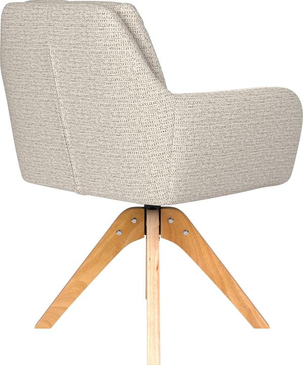 Actual product image White Label Living Chair Pete Off-White Wooden Swivel