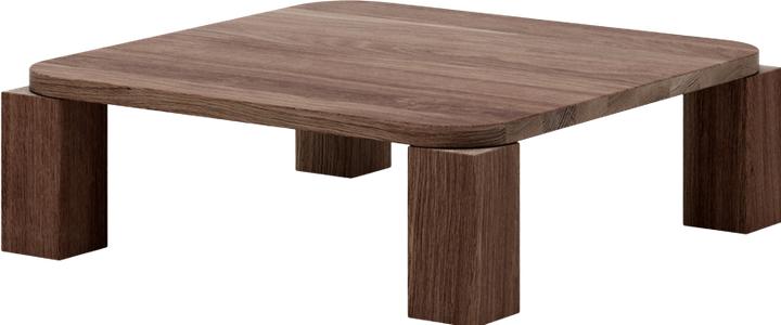 Produktbild New works Designer Massivholz Couchtisch „Atlas* Eiche geräuchert - 82 x 82 cm (82 x 82 cm)