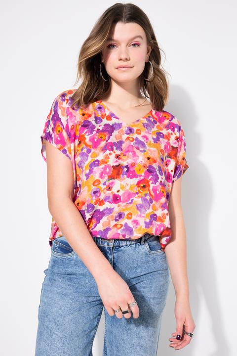 Produktbild Studio Untold Blusenshirt, oversized, Flower-Print, V-Ausschnitt (54)
