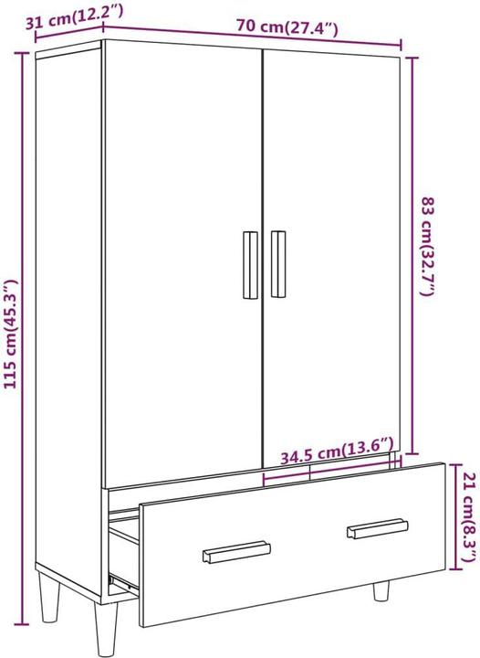 Actual product image VidaXL Jayla (70 x 31 x 115 cm)