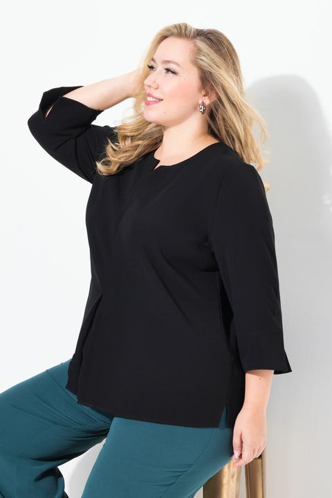 Produktbild Ulla Popken Tunika, Acetat, Tunika-Ausschnitt, Kellerfalte, 3/4-Arm (58)