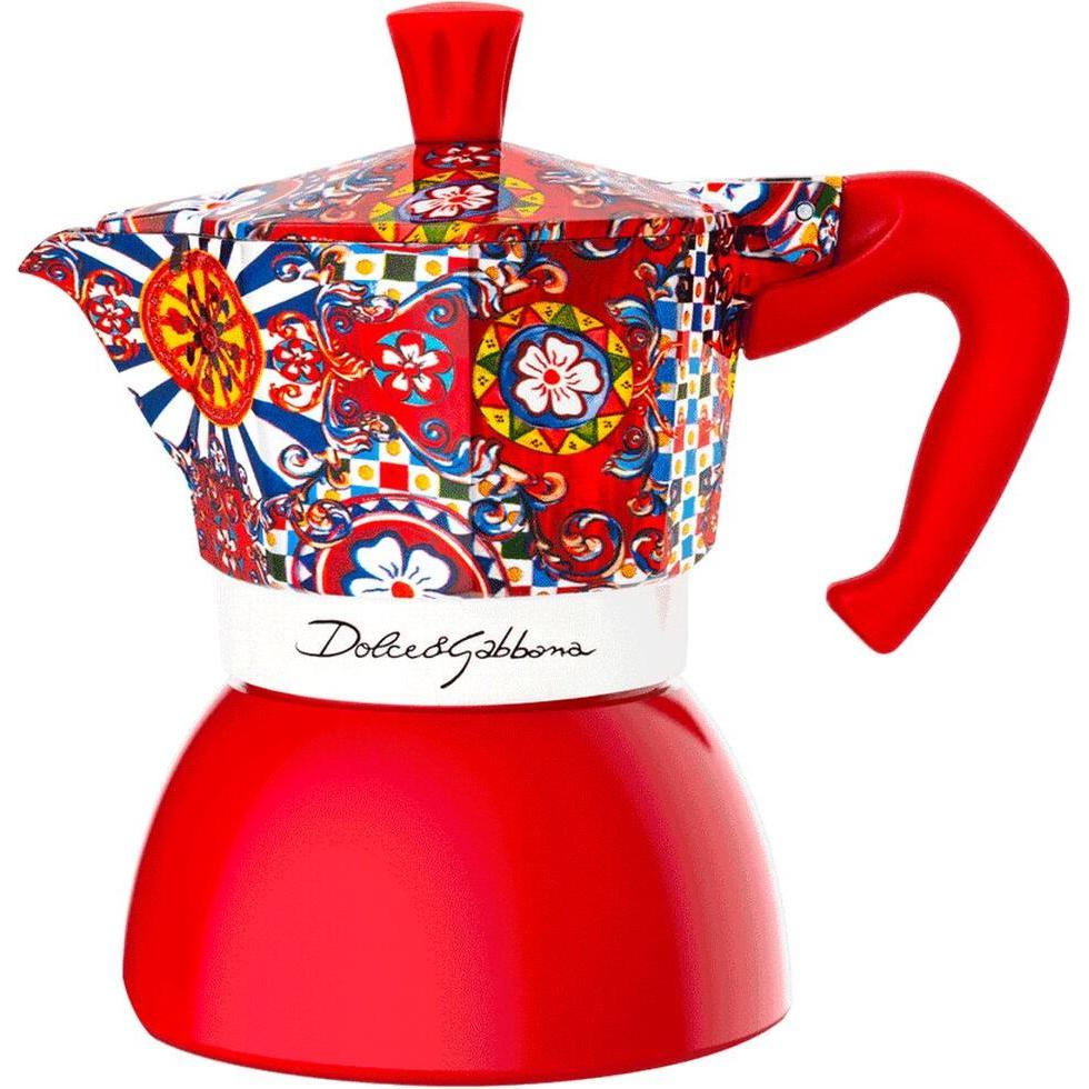 Bialetti Moka Induction Dolce&Gabbana, Caffettiera moka, Blu, Rosso, Bianco