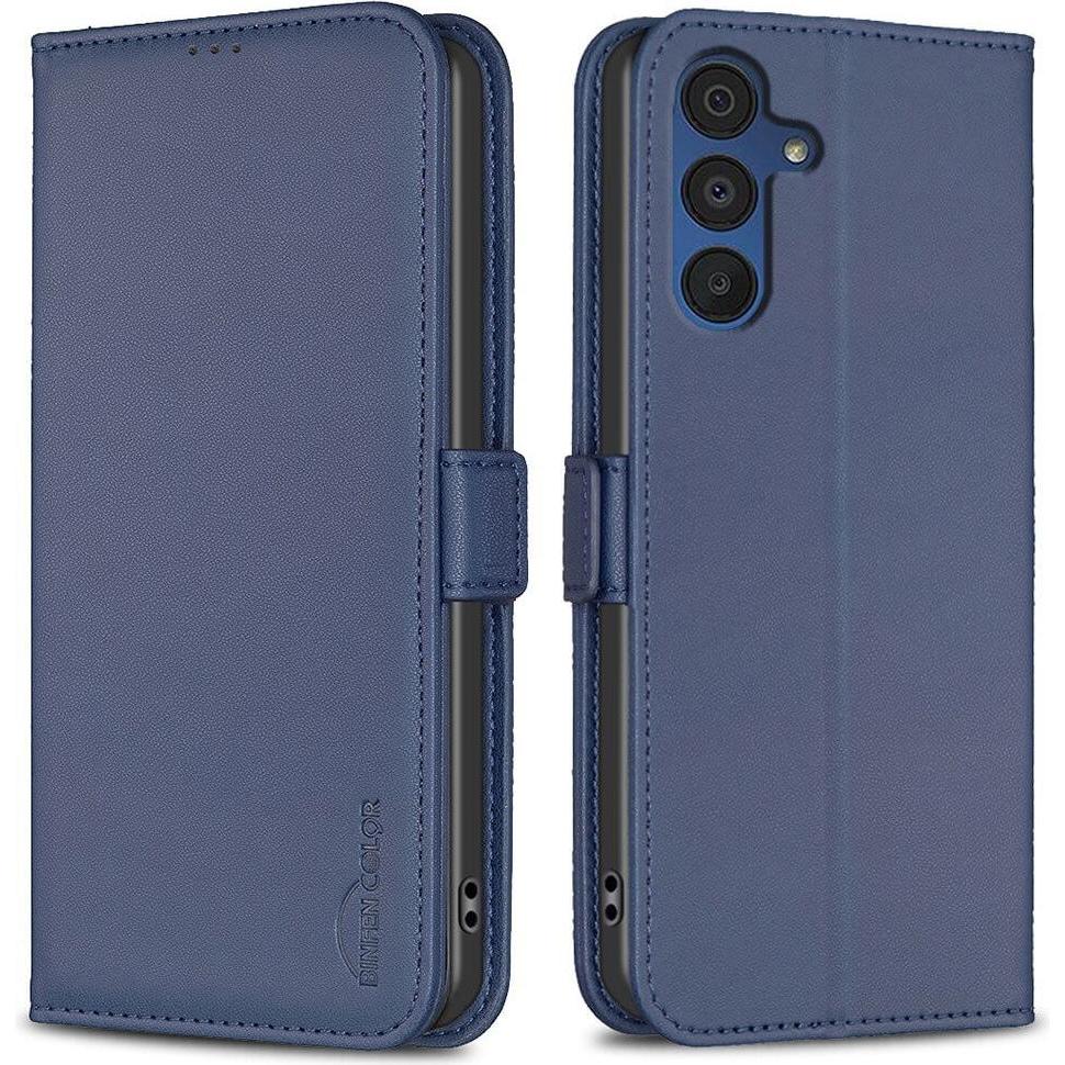 Binfen Color Galaxy A15 - BINFEN Flip Case Hülle blau (Samsung Galaxy A15), Smartphone Hülle, Blau