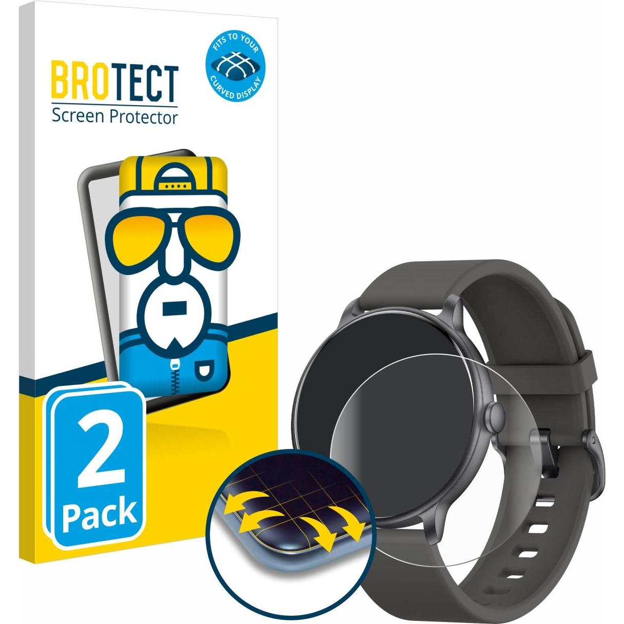 BROTECT Fullscreen Schutzfolie Displayschutz Folie Klar Transparent, Smartwatch Schutzfolie, Transparent