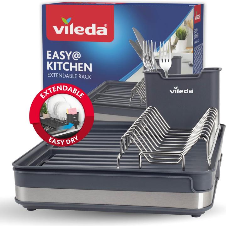 Vileda Ausziehbares Abtropfgestell mit Besteckhalter