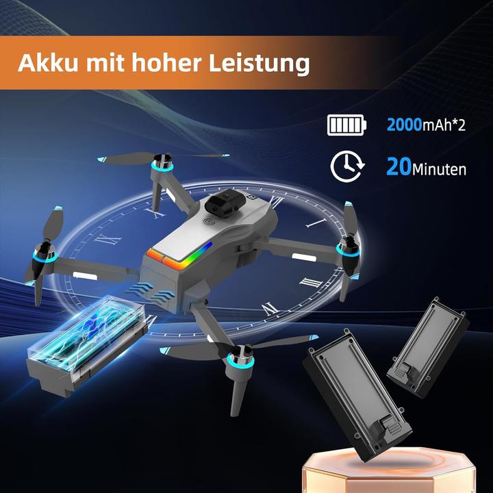 Image du produit Grutoly Mini-Drohne mit 4K-Kamera und GPS (20 min)