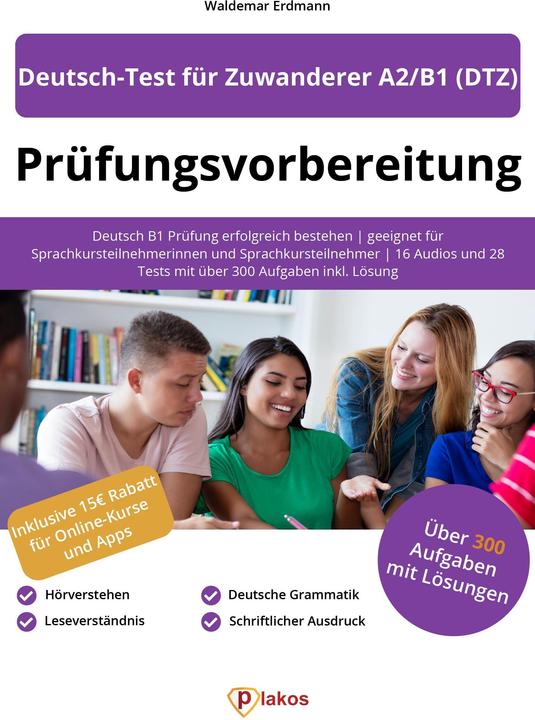 Image du produit Prüfungsvorbereitung Deutsch-Test für Zuwanderer A2/B1 (DTZ) (Allemand, Waldemar Erdmann, 2022)