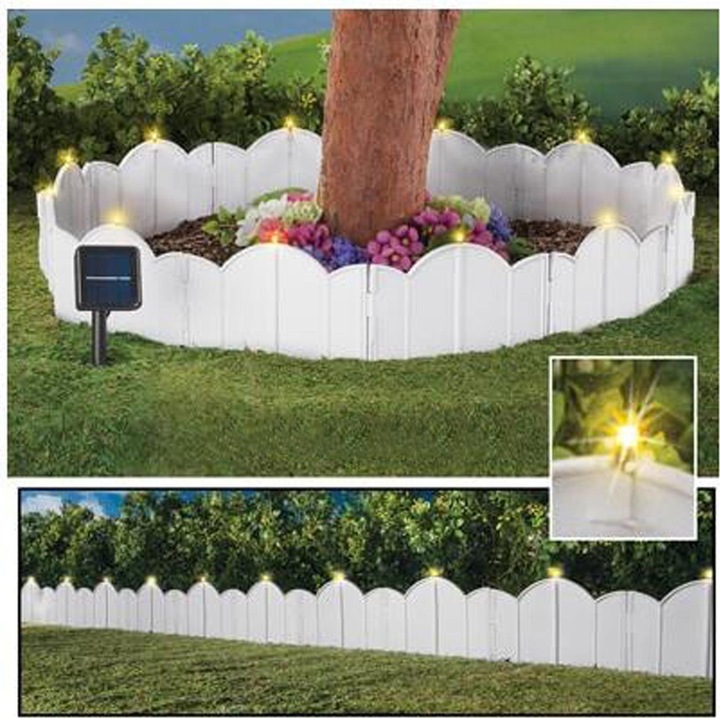 Produktbild HTI-Living Beeteinfassung 1000 cm Zierzaun Cloud mit Beleuchtung (1008 cm)
