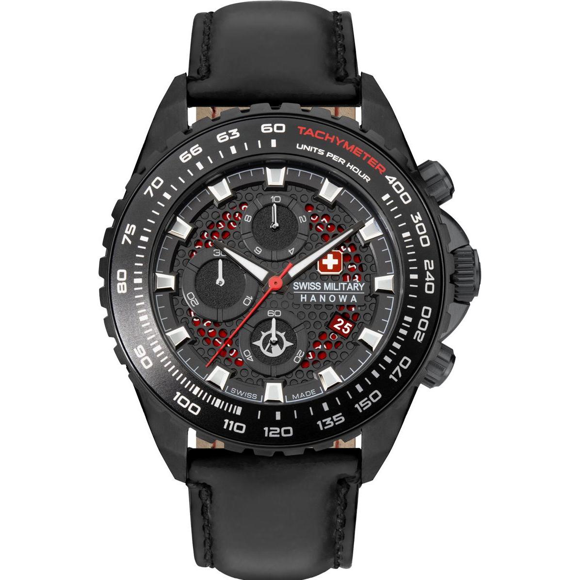 Swiss Military Hanowa, Armbanduhr, Iguana, Schwarz, (Chronograph, 44 mm)
