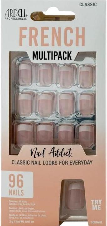 Ardell Nail Addict French Multipack Classic 96 Stk (Artificial nails, Nude)