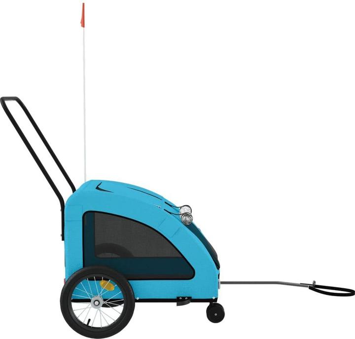 Produktbild vidaXL Fahrradanhänger Hunde Blau Oxford-Gewebe und Eisen