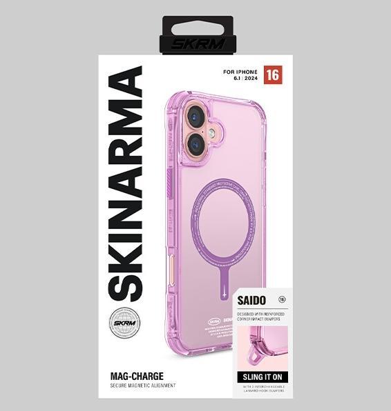 Actual product image Skinarma case Saido iPhone 16 6.1" Magnetic Charging pink (Apple iPhone 16)