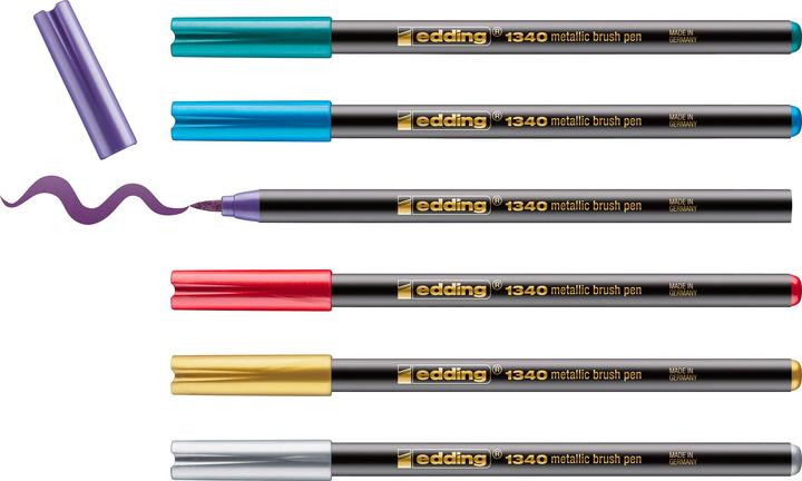 Produktbild Edding Pinselstift 1340 metallic 6er Kartonetui (Multi, 6 x)