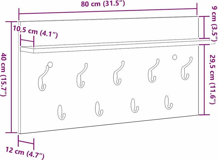 Actual product image vidaXL Wall-mounted storage