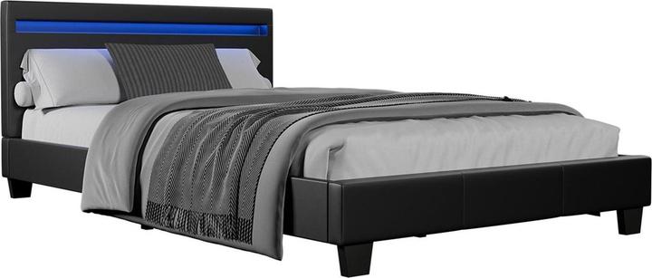Actual product image Juskys LED upholstered bed Verona with slatted frame (120 x 200 cm)