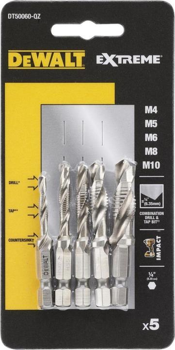 Actual product image DeWalt Dt50060 Impact Ready Drill Tap Set, 5 Piece