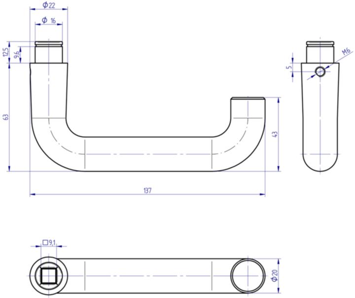 Actual product image Mega Lever handle hole part 33.250