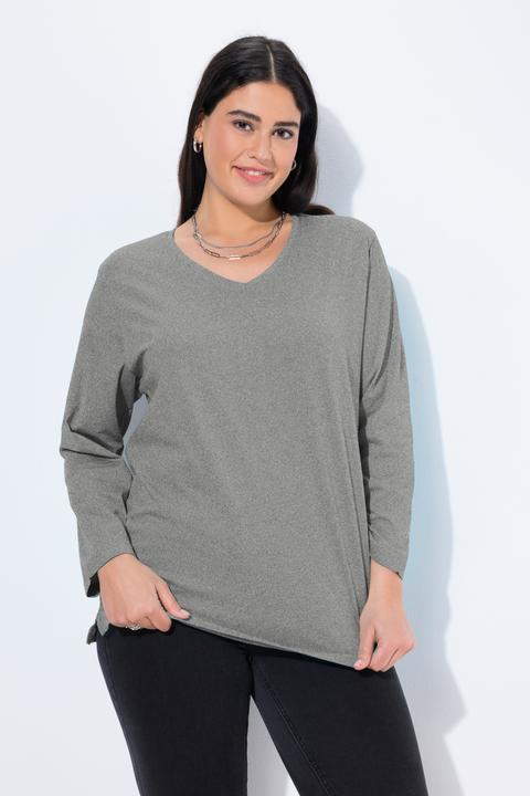 Produktbild Ulla Popken Shirt, V-Ausschnitt, Relaxed, Langarm (68)