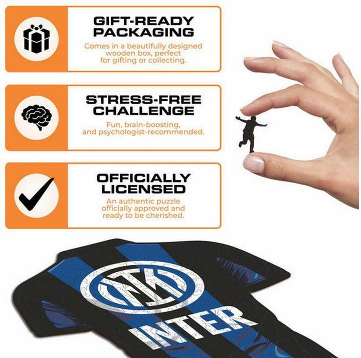 Actual product image Iconic FC Inter Milan - Jersey - Wooden Puzzle Size S (150 pieces) (150 pieces)
