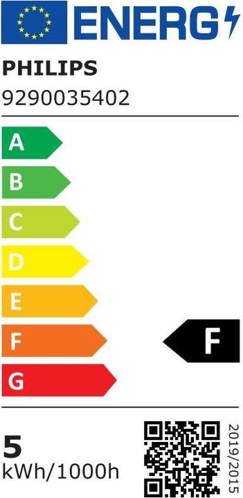 Energie-Label Philips LED Lampe (E27, 5.50 W, 470 lm, 3 x, F)