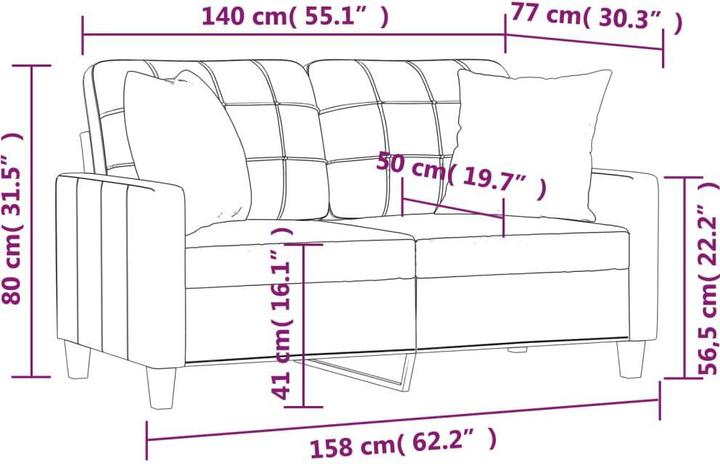 Produktbild vidaXL 2-Sitzer-Sofa (2-Sitzer)