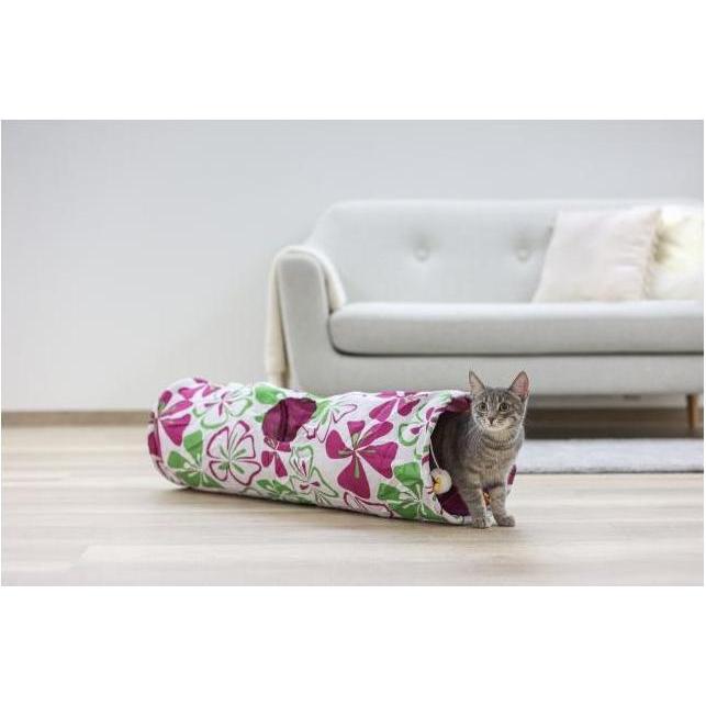 kerbl tunnel flower ø25cmx90cm - blanc - pour chat