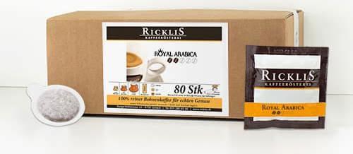 Immagine prodotto RickliS Kaffeerösterei Royal Arabica (E.S.E., 80 x Port.) (80 x Porta.)