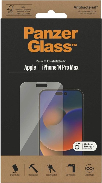 Productafbeelding PanzerGlass Classic Fit (1 Stuk, Apple iPhone 14 Pro Max)