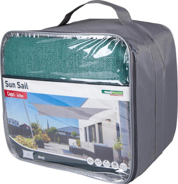Produktbild Windhager SunSail Capri Rechteck 4x5m, petrol-grün 225g/m2 (4 x 5 m)