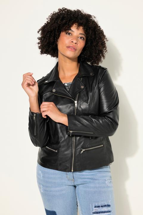 Produktbild Angel of Style Leder-Bikerjacke, Metallzipper, Komplettfutter (44)