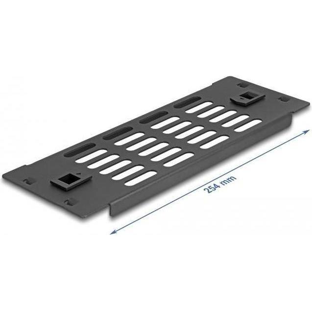 Thumbnail - Delock 25,40cm (10") Netzwerkschrank Panel mit Lüftungsschlitzen werkzeugfrei 2 HE schwarz, Serverschrank Zubehör, Schwa...