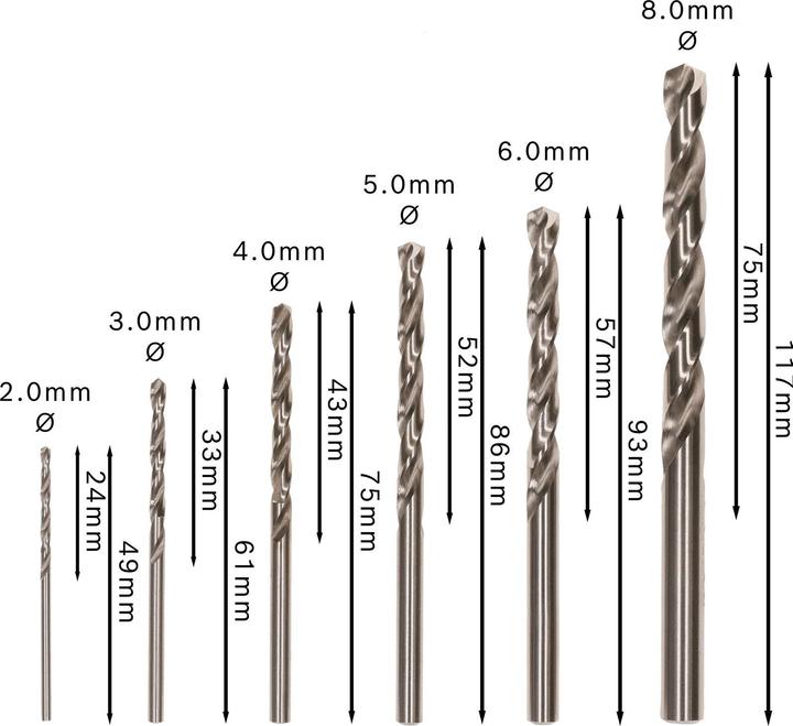 Produktbild Bosch Professional Zubehör PRO Metal HSS-G Spiralbohrer-Set, 6-tlg. (2, 3, 4, 5, 6, 8)