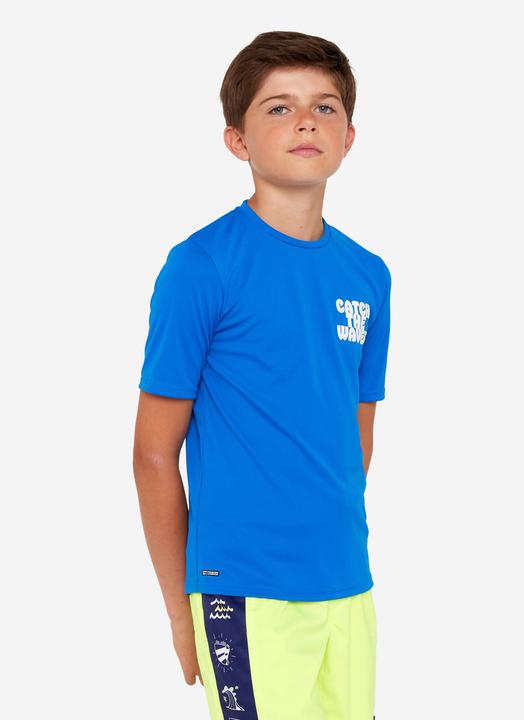 Produktbild Olaian UV-Shirt Surfen Kinder kurzarm Wax blau