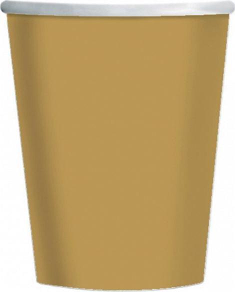 Actual product image Amscan 9915403-214-66 - Gold Eco-Friendly Recyclable Paper Party Cups - 8 Pack (8 x)