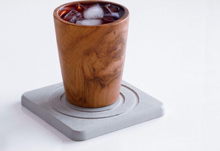 Actual product image Moonstone Alba Glass Coaster light grey (1 x, Glass coaster)