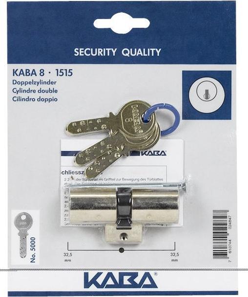 Kaba Cylindre double 8-5000 1515 32.5/32.5 SB (Serrure à mortaise)