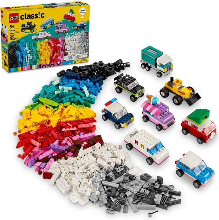 Produktbild LEGO Classic Steine Box Autos, Trucks & Co. mit der Classic Fahrzeugbox - 11036 900 Teile (11036)
