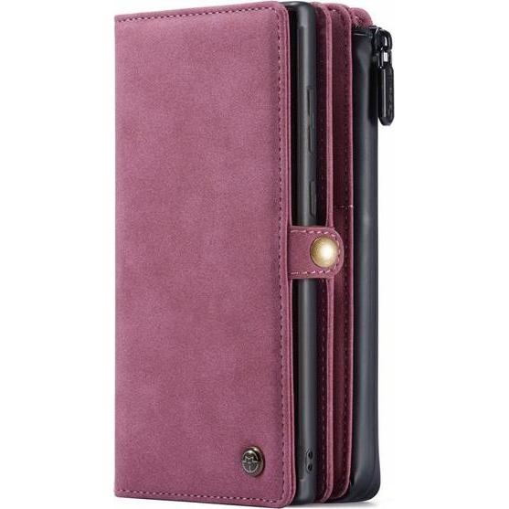 Caseme Leder Wallet Hülle mit abnehmbarem Backcover (Samsung Galaxy Note 20 Ultra), Smartphone Hülle, Rot
