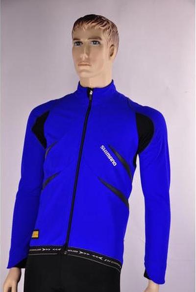 Produktbild Shimano Premium Windflex Gold Fahrrad Windjack Blau mit schwarzen Männern (S)