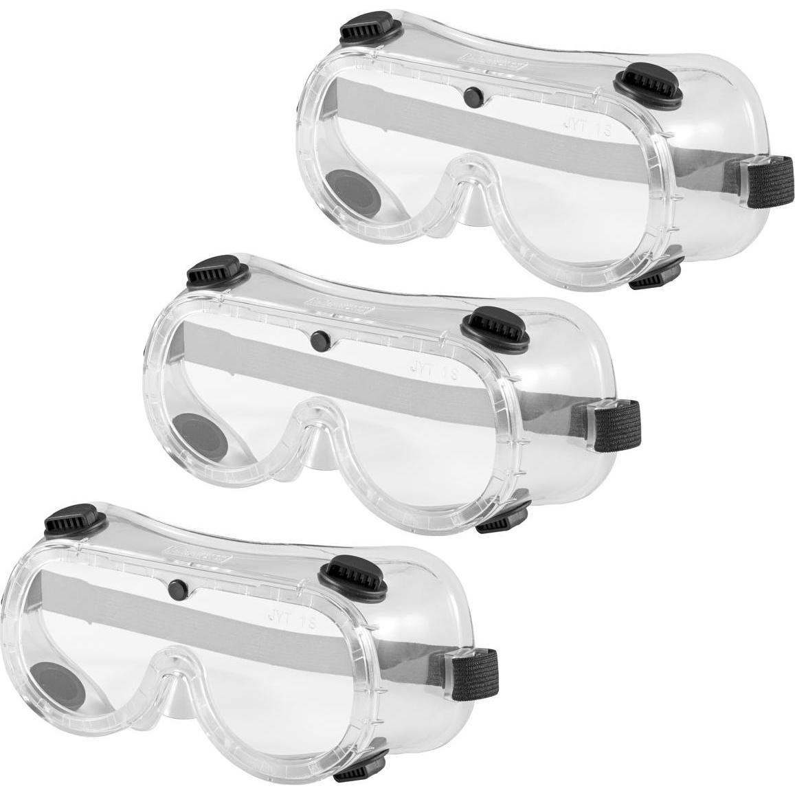 Thumbnail - Stahlwerk, Schutzbrille + Gesichtsschutz, Schutzbrille Korbbrille Ãoeberbrille mit flexiblem Halteband 3er Set