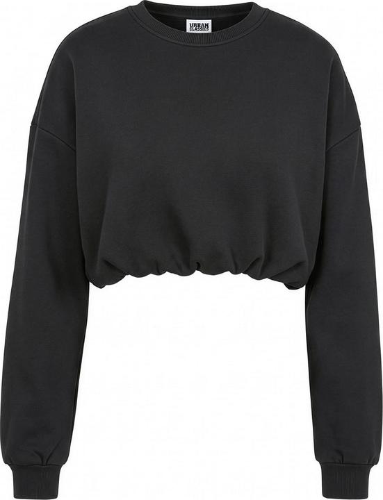 Produktbild Urban Classics Ladies Cropped Gathered Sweatshirt black M (M)